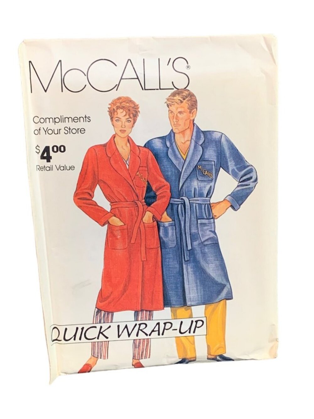 McCalls Quick Wrap-Up Bathrobe 0011 Sewing Pattern Size S-M-L-XL Uncut